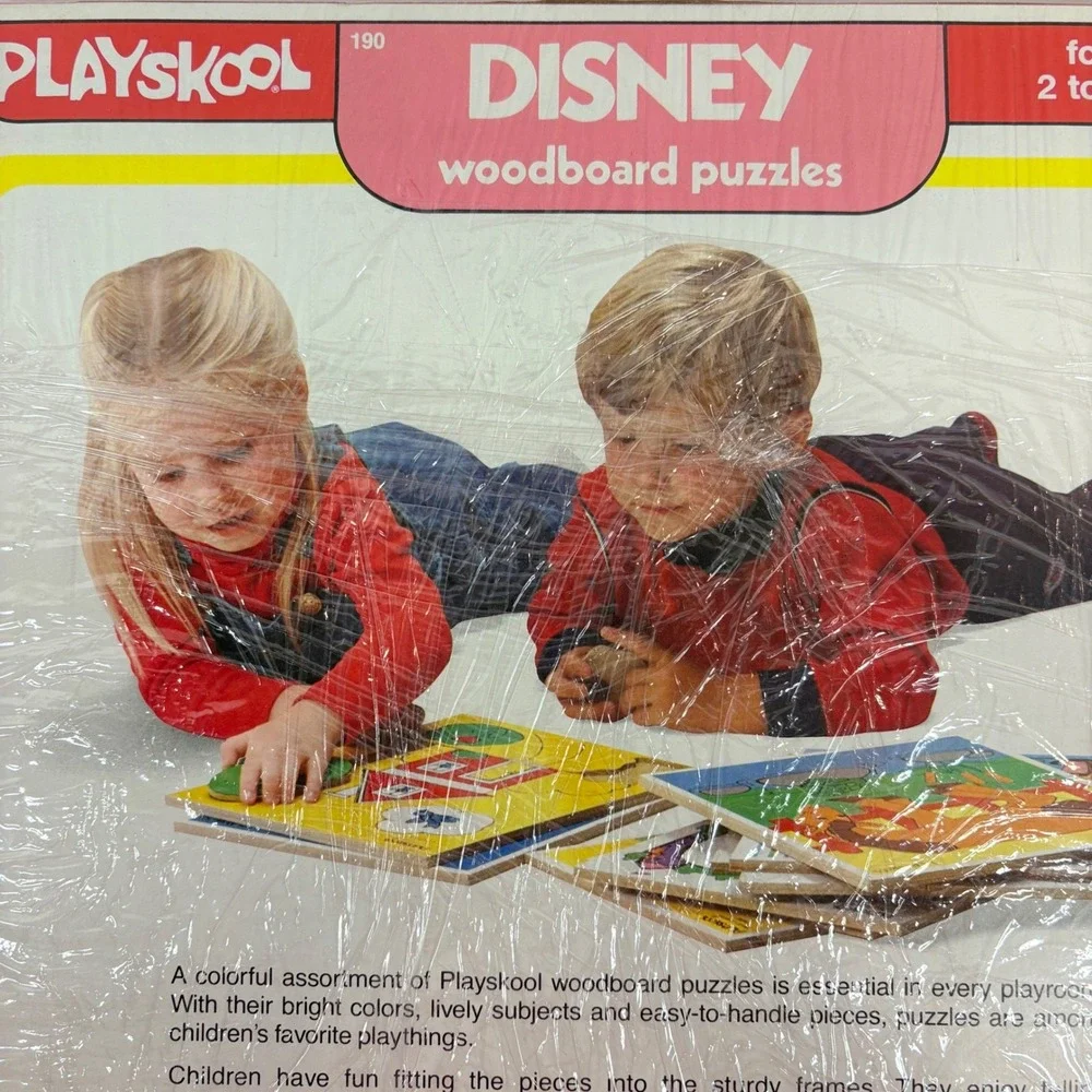 Vintage Playskool Disney Woodboard Puzzle 190 10 Pc Huey Dewey Louie Ages 2-4